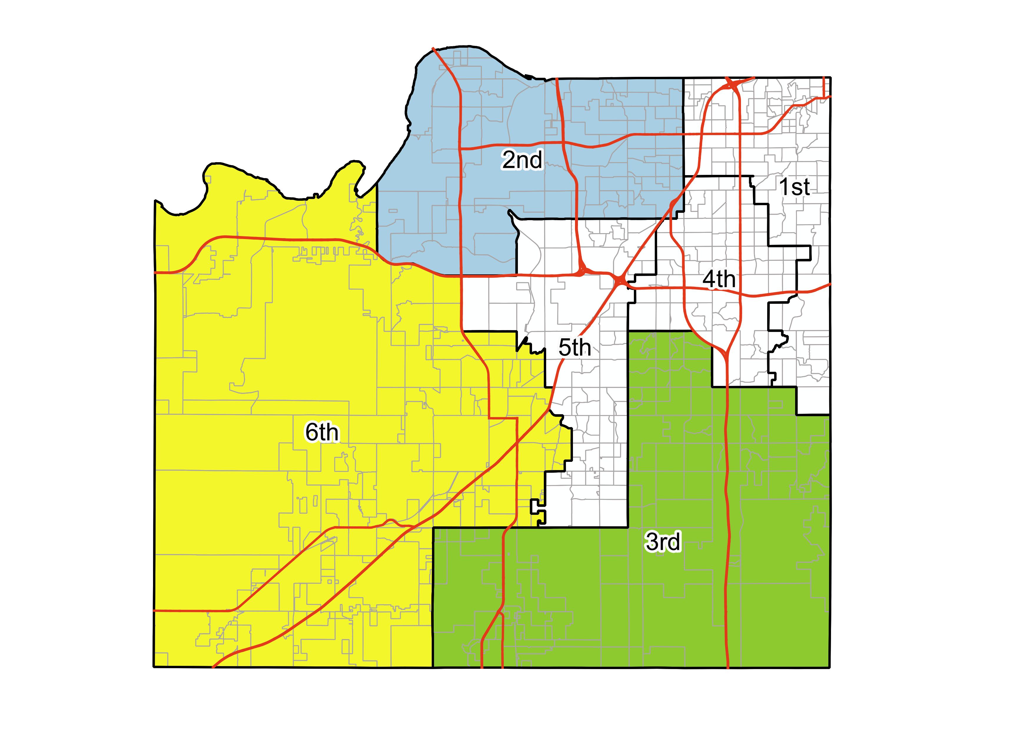 Johnson County Kansas BOCC Districts on the Nov 2024 general election ballot